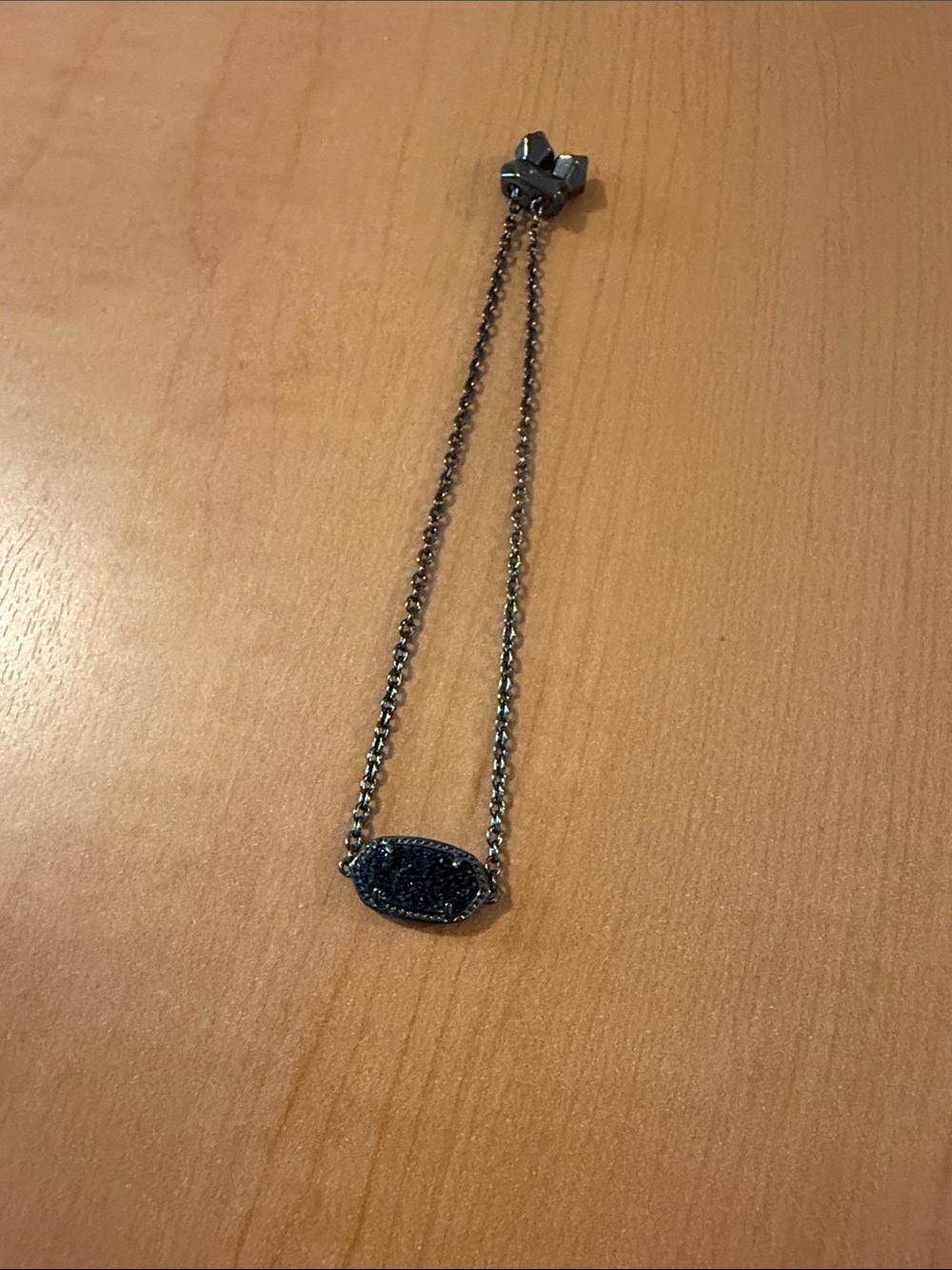 Kendra Scott Black Druzy Pendant Bracelet